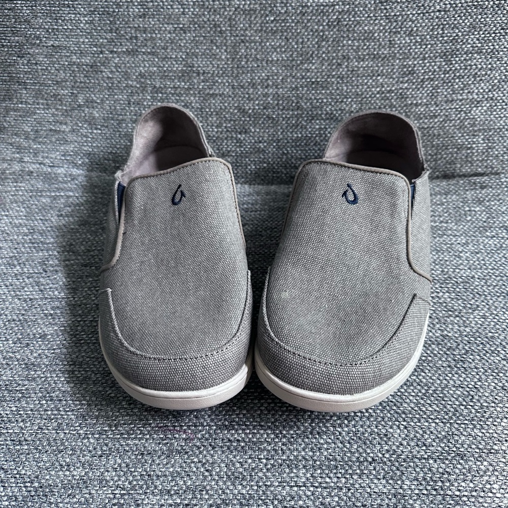 *NEW OluKai Gray Canvas Slip-On Loafers - Picture 3 of 7